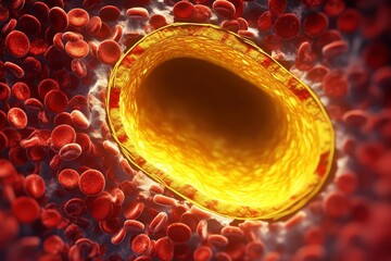 Cholesterol plaque inside an artery