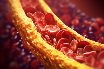 Cholesterol plaque inside an artery