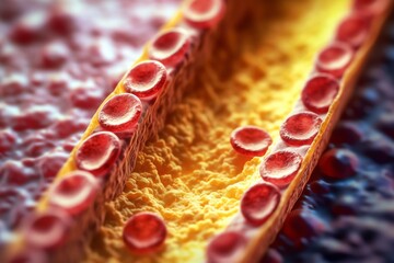 Cholesterol plaque inside an artery