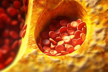 Cholesterol plaque inside an artery