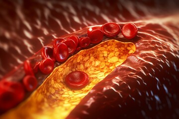 Cholesterol plaque inside an artery