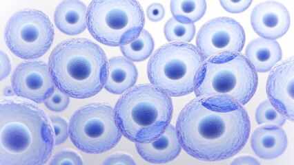 3d rendering of Human cell or Embryonic stem cell microscope background.