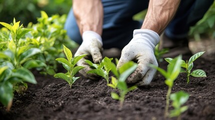 Fototapeta premium Planting Saplings.