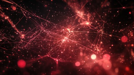 Fototapeta premium Abstract network with glowing points, lines, and 3D layers, representing advanced technology