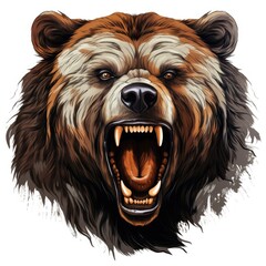 Brown Bear Showing Teeth With Open Mouth