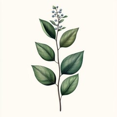Obraz premium Vintage Botanical Illustrations on White Background - Minimalist High-Resolution Image of Retro Plant Drawings