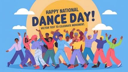 Diverse Group of People Dancing in Celebration of National Dance Day
