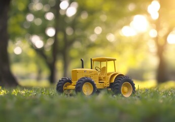 Obraz premium Toy Tractor in Grass.