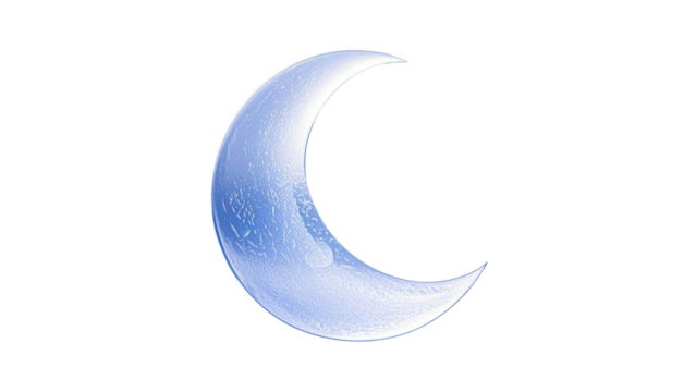 Crescent moon on transparent background PNG....