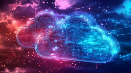 Obraz premium クラウドサービスイメージ画像