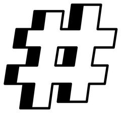 Obraz premium Hashtag Black Fill Icon minimalist vector illustration ,simple transparent graphic element .Isolated on white background