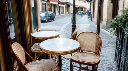 Charming Caf&eacute; Scene with Outdoor Seating