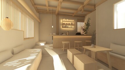 Cozy Minimalist Cafe Interior Design