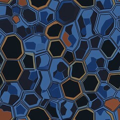 Obraz premium Abstract Hexagon Futuristic Camouflage Pattern, Seamless Camo Texture