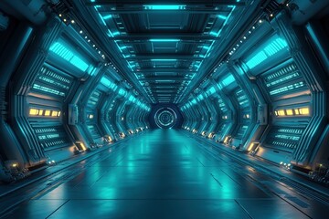 Obraz premium Futuristic Spaceship Corridor