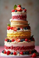 wedding cake with rose