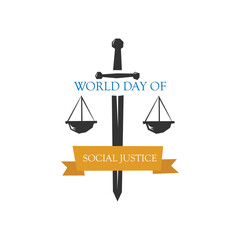 world day of social justice slogan, typography graphic design, vector illustration, for t-shirt, background, web background, poster and more.