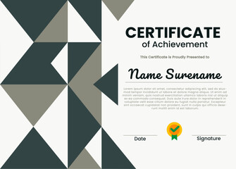 Modern Certificate Template with Geometric Design