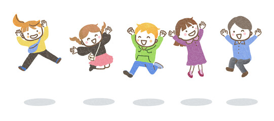 ジャンプする子どもたち