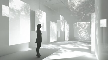 Fototapeta premium Spatial computing with virtual objects integrated