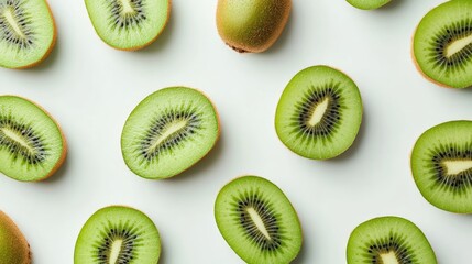 Fototapeta premium Vibrant kiwi slices a colorful display of freshness and flavor for culinary inspiration