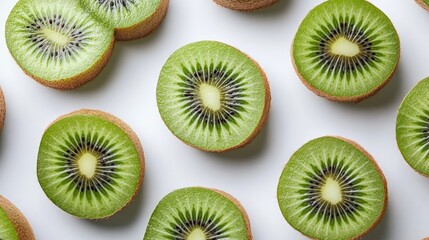 Fototapeta premium Vibrant green kiwi slices a fresh and healthy delight for your palate and eye