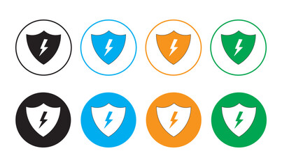 Set of security shield icons, security shields logotypes with check mark and padlock. Security shield symbols. Vector illustration.Shield check mark icon or security shield protection icon 