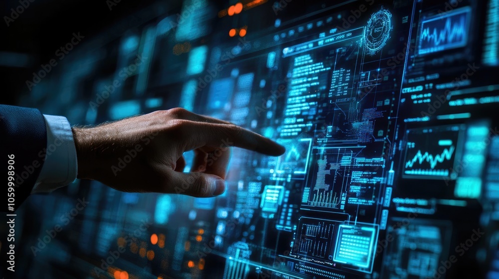 Poster exploring the future interacting with advanced technology interfaces for data analysis and insights