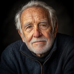 Portrait of a senior man with a dignified expression, high-resolution, proud and inspiring, International Day of Older Persons, veteran, honor.