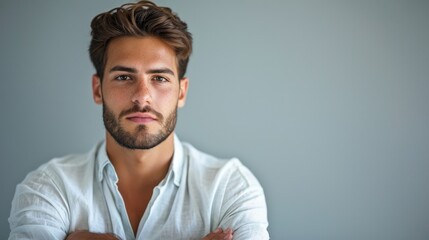 Obraz premium Man with beard looking at camera