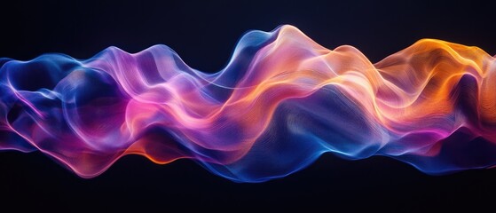 Obraz premium Abstract colorful wave of light on a dark background.