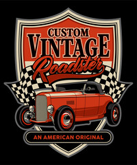 Custom Vintage Roadster Graphic Design