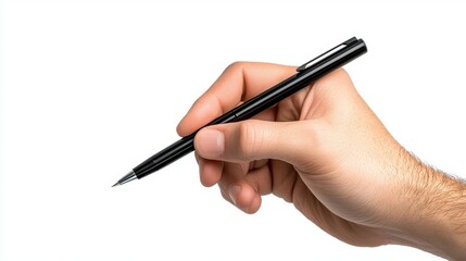 Hand Holding Black Pen