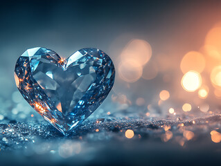 Fototapeta premium Shine bright luxury diamond jewelry heart shape