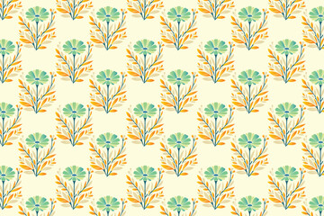 Fototapeta premium Colorful Abstract Floral Seamless Pattern with Botanical Flowers and Leaves Modern Design for Fashion Textile Fabric and Digital Print Backgrounds