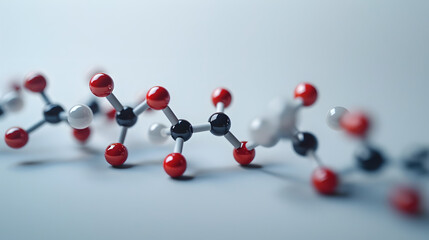 elegant molecular structure of a single amino acid rendered in bold minimalist lines the design floats against a clean background embodying scientific precision with artistic flair