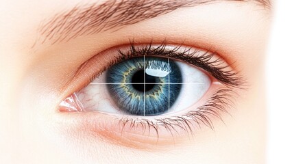 Obraz premium Close-Up of a Human Eye with Unique Iris Patterns