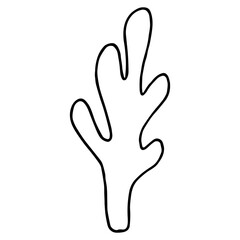 Obraz premium Simple Line Art Leaf