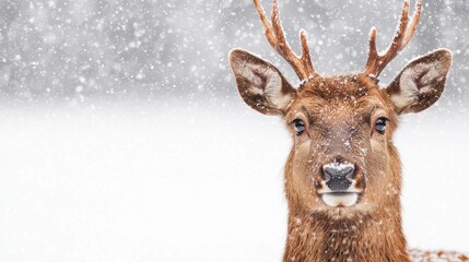 Obraz premium Deer in Winter Snowstorm