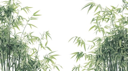 Fototapeta premium Bamboos isolated on the white background.