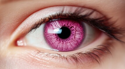 Captivating Close-Up of a Pink Eye with Intricate Details