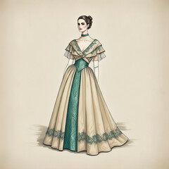 Fototapeta premium fashion illustrations elegantly capture the charm and allure of past eras