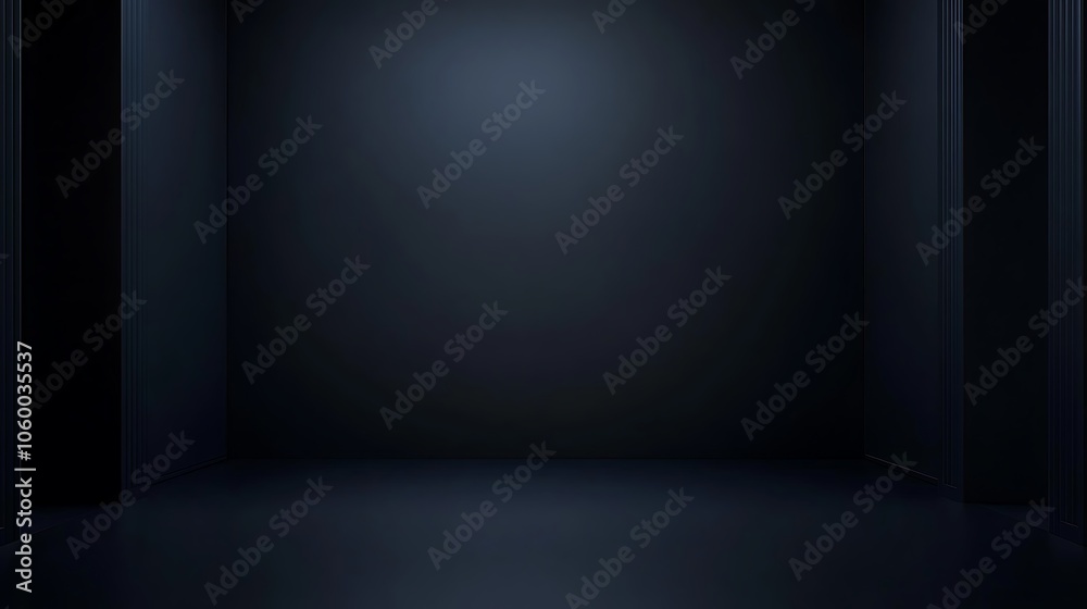Poster Dark room with a light source in the center, creating a dramatic effect.