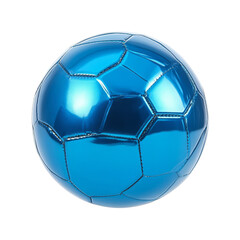 Naklejka premium Blue Metallic Soccer Ball.
