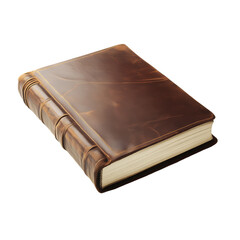 Obraz premium Vintage Leather Journal: A richly textured, dark brown leather journal exudes old-world charm and a sense of untold stories.