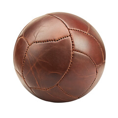 Vintage Brown Leather Football: A classic brown leather football, showcasing its handcrafted details and aged patina. Perfect for vintage sports, retro aesthetics, and nostalgic imagery.