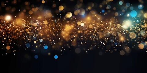 Obraz premium Bright and Colorful Glittering Bokeh Background , Happy New Year Celebration Sparkles Banner, space for text 