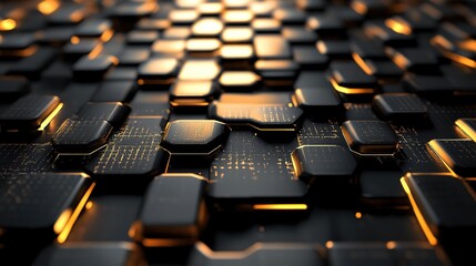 Obraz premium 3D Halogen Black and gold background 