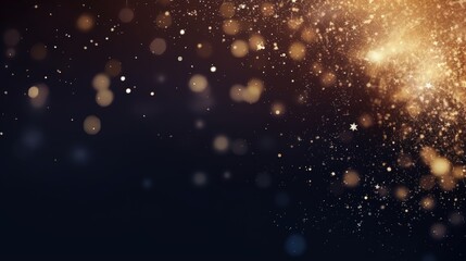 Fototapeta premium Beautiful Golden Sparkles for New Year Celebration , Happy New Year, Beautiful creative holiday background with fireworks and Sparkling, space for text 