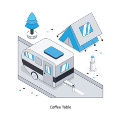 Coffee Table   isometric stock illustration. EPS File stock illustration